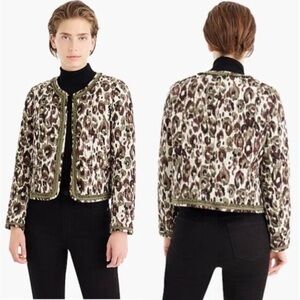 J Crew Quilted Lady Coat in Autumn Cheetah Size Medium